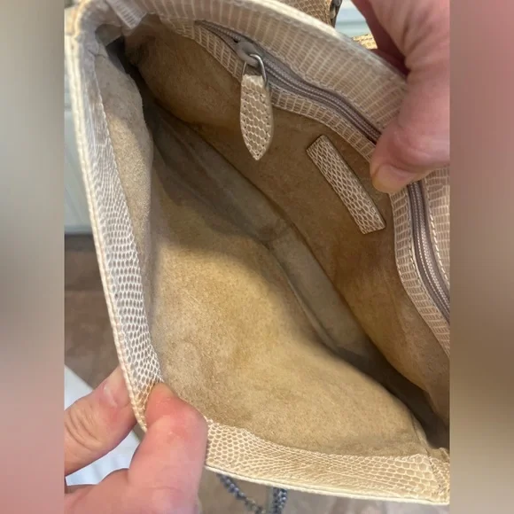 Authentic Vintage Ralph Lauren Collection lizard Skin Chain Handle Handbag - Picture 4 of 16